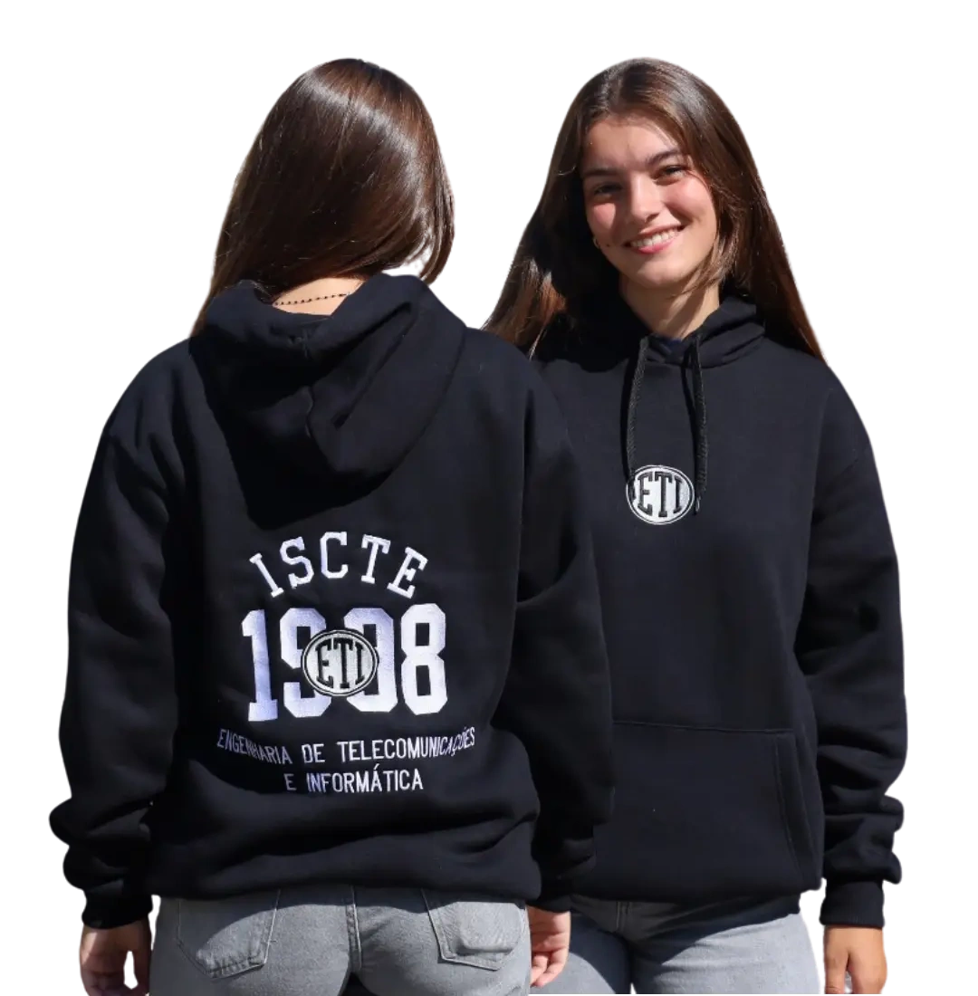 Sweat oficial bordada de ETI — frente e costas